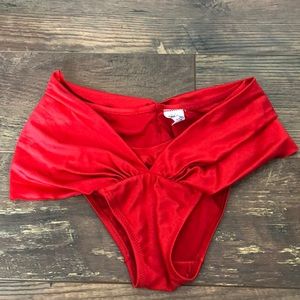 Red bathing suit bottoms